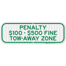 Penalty $100 $500 Fine Tow Away Zone Sign Penalty $100 $500 Fine Tow Away Zone Sign