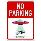 Car Being Taken Away By Aliens Graphic Sign Car Being Taken Away By Aliens Graphic Sign