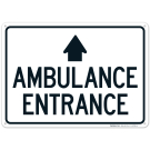 Ambulance Entrance With Ahead Arrow Sign Ambulance Entrance With Ahead Arrow Sign