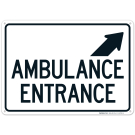 Ambulance Entrance With Upper Right Arrow Sign Ambulance Entrance With Upper Right Arrow Sign
