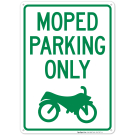 Moped Parking Only With Bike Graphic Sign Moped Parking Only With Bike Graphic Sign