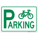 Bicycle Parking With Graphic Sign Bicycle Parking With Graphic Sign