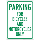 Parking For Bicycles And Motorcycles Only Sign Parking For Bicycles And Motorcycles Only Sign