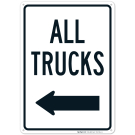 All Trucks With Left Arrow Sign,(SI-67394) All Trucks With Left Arrow Sign,(SI-67394)
