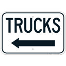 Trucks With Left Arrow Sign Trucks With Left Arrow Sign