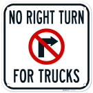 No Right Turn For Trucks With Right Arrow Sign No Right Turn For Trucks With Right Arrow Sign