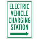 Electric Vehicle Charging Station With Right Arrow Sign Electric Vehicle Charging Station With Right Arrow Sign