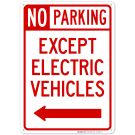Except Electric Vehicle With Left Arrow Sign Except Electric Vehicle With Left Arrow Sign