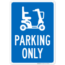 Electric Cart Parking Only With Graphic Sign Electric Cart Parking Only With Graphic Sign