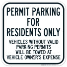 Permit Parking For Residents Only Vehicles Without Valid Parking Permits Sign Permit Parking For Residents Only Vehicles Without Valid Parking Permits Sign