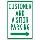 Customer And Visitor Parking Right Arrow Sign Customer And Visitor Parking Right Arrow Sign