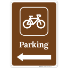 Parking With Cycle And Left Arrow Sign Parking With Cycle And Left Arrow Sign