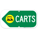 Carts Left Arrow With Graphic Sign Carts Left Arrow With Graphic Sign