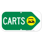 Carts Right Arrow with Graphic Sign Carts Right Arrow with Graphic Sign
