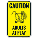 Caution Adults At Play With Graphic Sign, (SI-68730) Caution Adults At Play With Graphic Sign, (SI-68730)