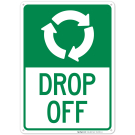 Drop Off With Anti Clockwise Arrows Sign Drop Off With Anti Clockwise Arrows Sign