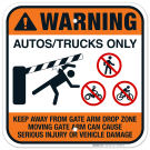 Gate Warning Autos And Trucks Only Sign Gate Warning Autos And Trucks Only Sign