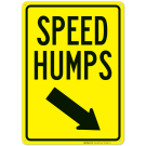 Speed Humps With Down Right Arrow Sign Speed Humps With Down Right Arrow Sign