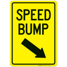 Speed Bump With Down Arrow Pointing Right Sign Speed Bump With Down Arrow Pointing Right Sign
