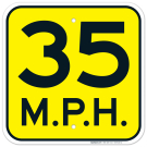 35 Mph Sign 35 Mph Sign