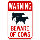 Beware Of Cows With Graphic Sign Beware Of Cows With Graphic Sign