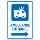 Ambulance Entrance With Right Arrow Hospital Sign Ambulance Entrance With Right Arrow Hospital Sign