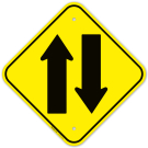 Two Way Arrow Graphic Sign Two Way Arrow Graphic Sign