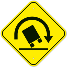 Truck Rollover Warning Sharp Right Turn With Graphic Sign Truck Rollover Warning Sharp Right Turn With Graphic Sign