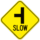Side Road Tjunction Left Graphic Sign Side Road Tjunction Left Graphic Sign