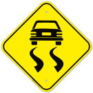 Slippery When Wet Car Graphic Sign Slippery When Wet Car Graphic Sign