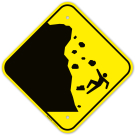 Falling Rocks Falling Ice Sign Falling Rocks Falling Ice Sign