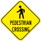Pedestrian Crossing With Graphic Sign Pedestrian Crossing With Graphic Sign