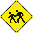 Active Children Crossing Sign Active Children Crossing Sign