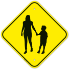 Pedestrian With Graphic Sign Pedestrian With Graphic Sign