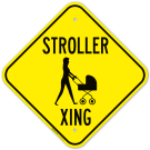 Stroller Crossing With Graphic Sign Stroller Crossing With Graphic Sign