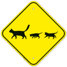 Cat With Kittens Crossing Sign Cat With Kittens Crossing Sign