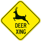 Deer Crossing With Graphic Sign Deer Crossing With Graphic Sign