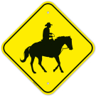Man On Horse Graphic Sign Man On Horse Graphic Sign