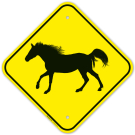 Warning Horse Graphic Sign Warning Horse Graphic Sign