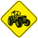 Crossing Tractor Graphic Sign Crossing Tractor Graphic Sign