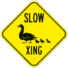 Slow Crossing Duck And Ducklings Graphic Sign Slow Crossing Duck And Ducklings Graphic Sign