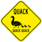 Quack Quack Quack With Duck And Duckling Graphic Sign Quack Quack Quack With Duck And Duckling Graphic Sign