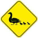 Duck With Duckling Crossing Graphic Sign Duck With Duckling Crossing Graphic Sign
