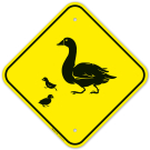 Duck And Duckling Crossing Road Graphic Sign Duck And Duckling Crossing Road Graphic Sign
