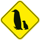 Penguin With Chick Crossing Sign Penguin With Chick Crossing Sign