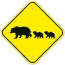 Bear Crossing With Graphic Sign Bear Crossing With Graphic Sign