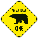 Polar Bear Crossing With Graphic Sign Polar Bear Crossing With Graphic Sign