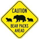 Bear Packs Ahead With Graphic Sign Bear Packs Ahead With Graphic Sign