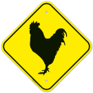 Rooster Crossing Graphic Sign Rooster Crossing Graphic Sign