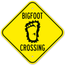 Bigfoot Crossing With Graphic Sign Bigfoot Crossing With Graphic Sign
